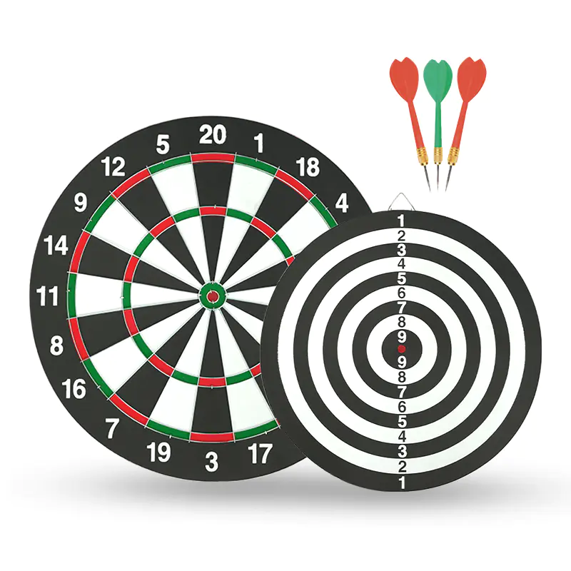 Baili Double-Sided Paper Dartboard Set with Metal Ring