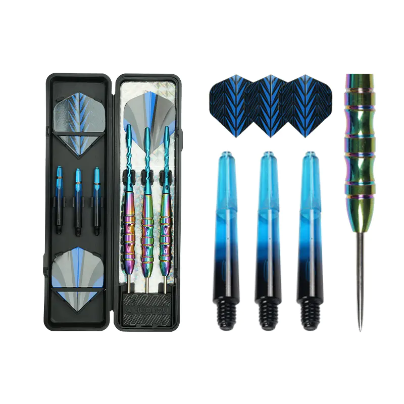 BL-1549 Professional 20g Rainbow Dart Set with Cyan Striped PET Flights