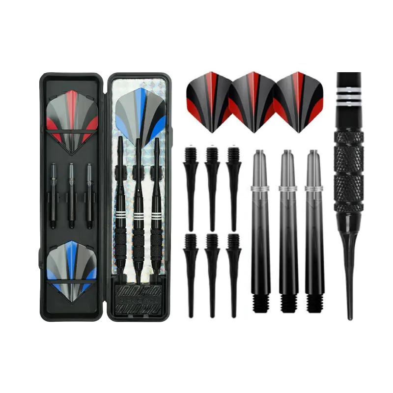 Professional 18g Black Dart Set with Silver Ring Grip Barrels
