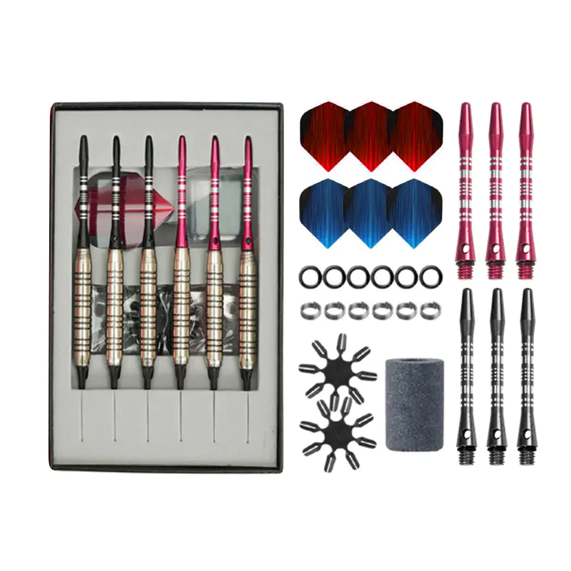 BL-3136 6-Piece 18g Soft-Tip Nickel-Plated Iron Dart Set (Magnetic Hard Case)