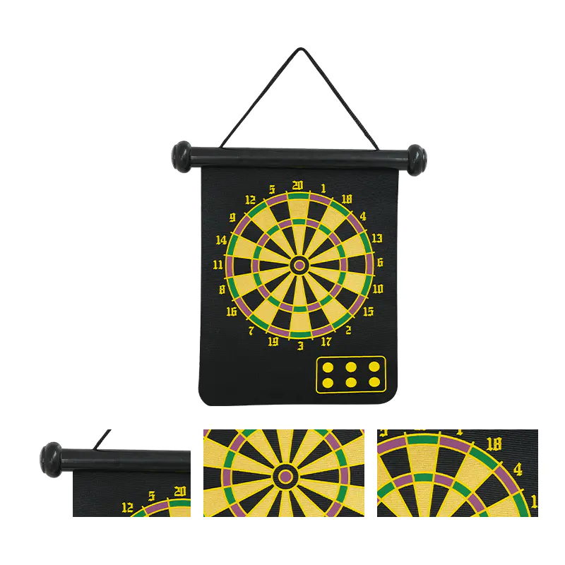Baili Roll-Up Magnetic Dartboard Set Portable Nylon Family Game