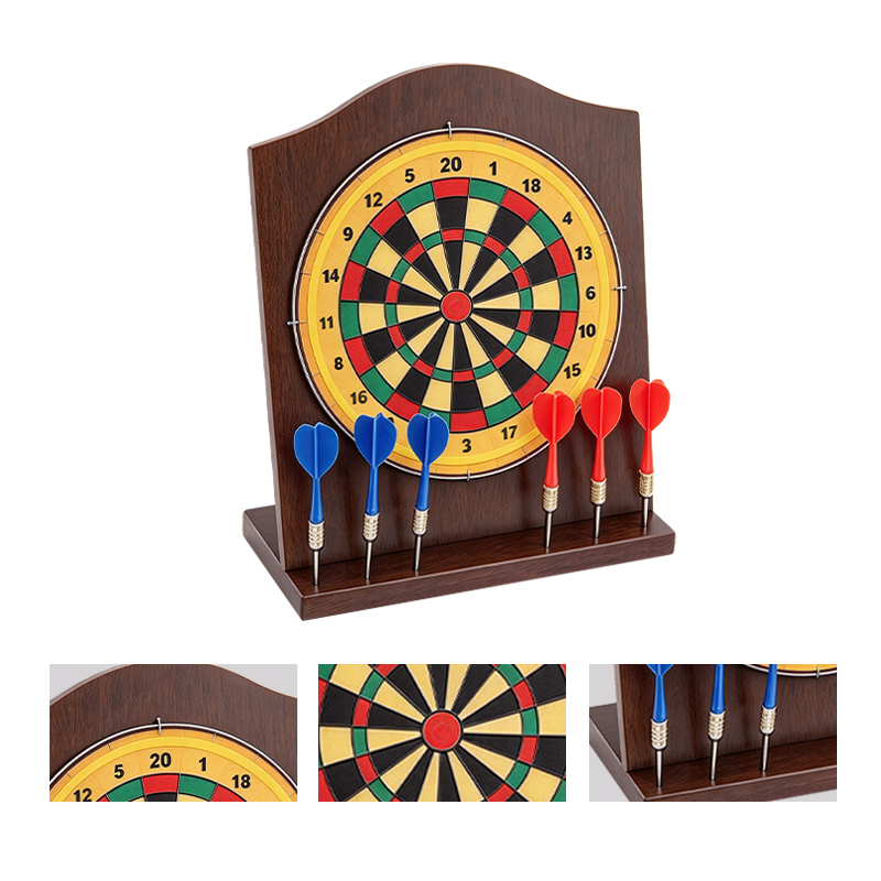 Mini Tabletop Dartboard Set with Standing Base and Darts